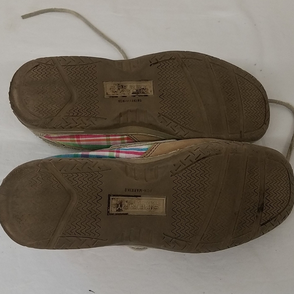 Sperry Top-Sider "Bluefish" Plaid KhakiShoes Sz 4M - Picture 6 of 7